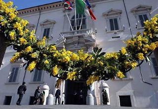 Celebrata, alla presenza del Capo dello Stato Giorgio Napolitano e della moglie Clio, la Giornata Internazionale della Donna; nella foto un aspetto dell'ingresso del Palazzo