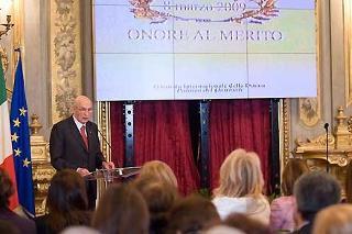 Il Presidente Giorgio Napolitano rivolge il suo indirizzo di saluto in occasione della celebrazione della Giornata Internazionale della Donna