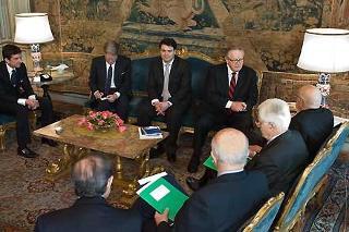 Il Presidente Giorgio Napolitano nel corso dell'incontro con una delegazione dell'European Council on Foreign relations