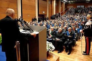 Il Presidente Giorgio Napolitano durante il suo intervento al Congresso Internazonale in ricordo di Marco Biagi