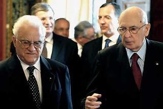 I Presidenti della Repubblica Italiana, Napolitano e della Repubblica di Malta, Adami al termine dei colloqui al Quirinale