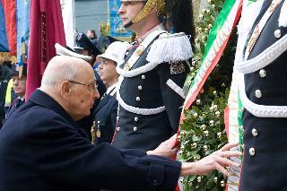 Il Presidente Giorgio Napolitano rende omaggio alle vittime dell'eccidio delle Fosse Ardeatine