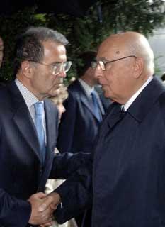Il Presidente Giorgio Napolitano con il Presidente del Consiglio Romano Prodi