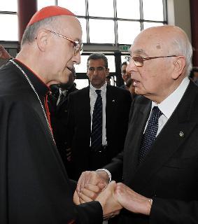 Il Presidente della Repubblica Giorgio Napolitano con sua Eminenza il Cardinale Tarcisio Bertone