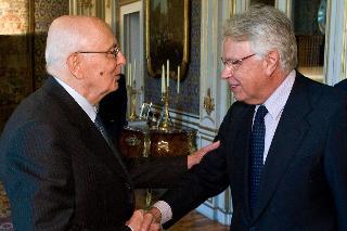 Il Presidente Giorgio Napolitano riceve Felipe Gonzalez Marquez, Presidente del Gruppo di Riflessione sul futuro dell'Europa