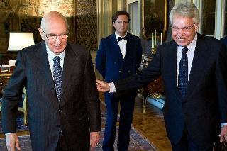 Il Presidente Giorgio Napolitano riceve Felipe Gonzalez Marquez, Presidente del Gruppo di Riflessione sul futuro dell'Europa