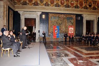 Il Presidente Giorgio Napolitano durante il suo intervento in occasione dell'incontro con gli esponenti delle Associazioni Combattentistiche e d'Arma