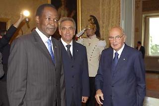 Il Presidente Giorgio Napolitano accoglie il Signor Blaise Compaorè, Presidente del Burkina Faso.