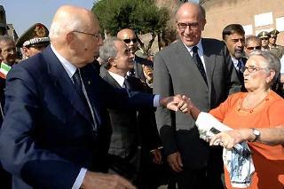 Il Presidente Giorgio Napolitano, a Porta San Paolo in occasione della cerimonia commemorativa della difesa di Roma