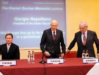 Il Presidente Giorgio Napolitano all'Istituto Internazionale di Studi Strategici