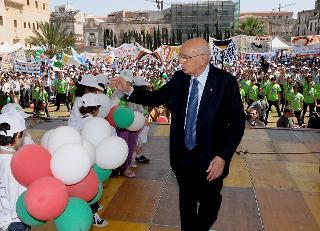 Il Presidente Giorgio Napolitano in Piazza Magione
