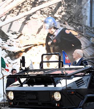 Il Presidente Giorgio Napolitano in Piazza di Siena in occasione della Festa dell'Arma dei Carabinieri