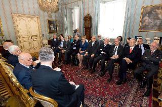 Il Presidente Giorgio Napolitano nel corso dell'incontro con una delegazione di &quot;SOS Il Telefono Azzurro Onlus&quot;