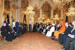 Il Presidente Giorgio Napolitano durante il suo intervento in occasione dell'incontro con i partecipanti al IV Summit dei Leaders Religiosi