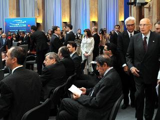 L'arrivo del Presidente Giorgio Napolitano al XVI Vertice dei Capi di Stato dei Paesi dell'Europa Centrale
