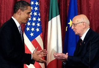 Il Presidente Giorgio Napolitano con il Presidente degli Stati Uniti d'America Barack Obama