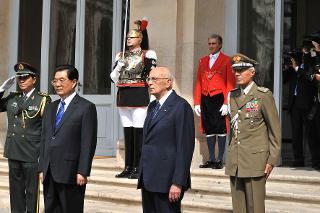 Il Presidente Giorgio Napolitano con il Signor Hu Jintao, Presidente della Repubblica Popolare Cinese, in visita di Stato in Italia