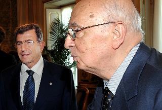 Il Presidente Giorgio Napolitano con Corrado Calabrò, Presidente dell'Autorità per le Garanzie per le Comunicazioni