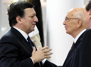 Il Presidente Giorgio Napolitano con Josè Manuel Barroso, Presidente della Commissione Europea