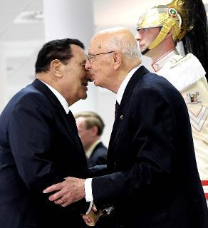 Il Presidente Giorgio Napolitano con Hosni Mubarak, Presidente della Repubblica Araba d'Egitto