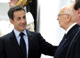Il Presidente Napolitano con Nicolas Sarkozy, Presidente della Repubblica Francese