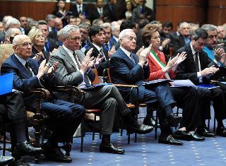 Il Presidente Giorgio Napolitano durante la presentazione della relazione annuale della CONSOB