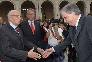 Il Presidente della Repubblica Guiorgio Napolitano con il Ministro della Pubblica Istruzione Giuseppe Fioroni,nel pomeriggio di oggi 18 settembre 2006 in occasione dell'apertura dell'anno scolastico al Quirinale.