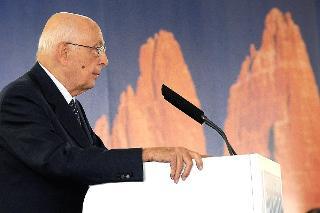 Il Presidente Napolitano alla cerimonia celebrativa delle Dolomiti Patrimonio Mondiale dell'Umanità