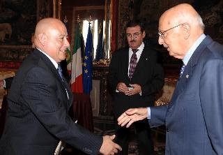 Il Presidente Giorgio Napolitano con S.E. Alfredo Trinidad Velàsquez, nuovo Ambasciatore della Repubblica del Guatemala, in occasione della presentazione delle Lettere Credenziali