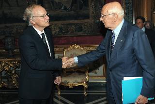 Il Presidente Giorgio Napolitano con S.E. Alphonsus H. Maria Stoelinga, nuovo Ambasciatore del Regno dei Paesi Bassi, in occasione della presentazione delle Lettere Credenziali