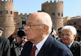 Il Presidente Giorgio Napolitano a Porta San Paolo in occasione del 66° anniversario della difesa di Roma