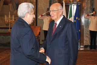 Il Presidente Giorgio Napolitano accoglie il Signor Demetris Christofias, Presidente della Repubblica di Cipro al Quirinale