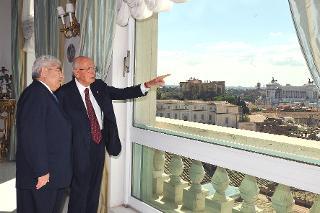 Il Presidente Giorgio Napolitano con il Signor Demetris Christofias, Presidente della Repubblica di Cipro dopo i colloqui ufficiali