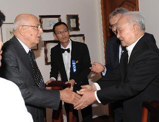Il Presidente Giorgio Napolitano con il Cardinale Jung Jin Seok