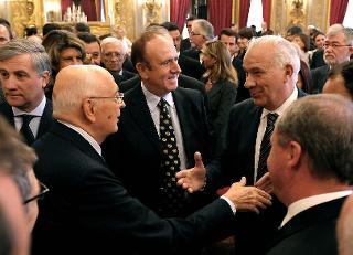 Il Presidente della Repubblica Giorgio Napolitano incontra al Quirinale una delegazione dei Parlamentari europei eletti in Italia