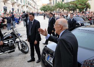 Il Presidente della Repubblica Giorgio Napolitano a Matera