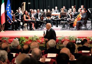 Il Presidente Giorgio Napolitano al Teatro Stabile in occasione dell'incontro con i Sindaci dei Comuni della Basilicata