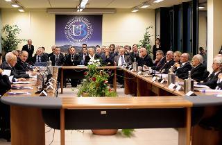 Il Presidente Giorgio Napolitano durante l'incontro alla sede dell'Università degli Studi della Basilicata