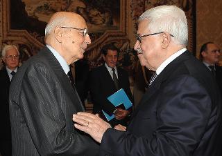 Il Presidente Giorgio Napolitano con Abu Mazen, Presidente dell'Autorità Nazionale Palestinese