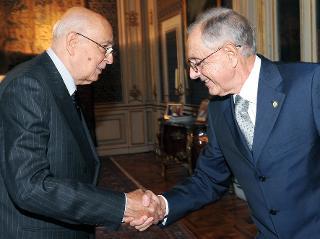 Il Presidente Giorgio Napolitano con il Presidente dell'Accademia Nazionale dei Lincei, Lamberto Maffei