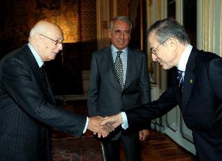 Il Presidente Giorgio Napolitano con Alberto Quadrio Curzio, Vice Presidente dell'Accademia Nazionale dei Lincei