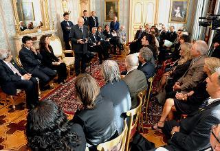 Il Presidente Giorgio Napolitano in occasione dell'incontro con una delegazione del Comitato promotore della Campagna Nazionale contro il razzismo