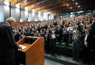 Il Presidente Giorgio Napolitano rivolge il suo indirizzo di saluto in occasione della cerimonia di apertura della Prima Conferenza dei Prefetti