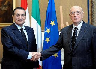 Il Presidente Giorgio Napolitano incontra Mohamed Hosny Mubarak, Presidente della Repubblica Araba d'Egitto