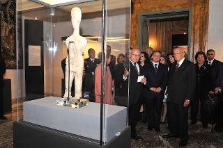 Il Presidente Giorgio Napolitano con S.M. il Re Abdullah II Ibn Al Hussein del Regno Hashemita di Giordania all'inaugurazione della Mostra &quot;Giordania: crocevia di popoli e di culture&quot;