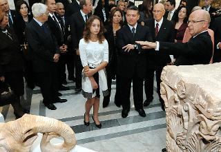 Il Presidente Giorgio Napolitano e il Re del Regno Hashemita di Giordania all'inaugurazione della Mostra &quot;Giordania: crocevia di popoli e di culture&quot;