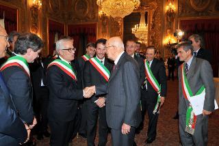 Il Presidente Giorgio Napolitano in occasione dell'incontro con una delegazione dell'Associazione Nazionale Comuni Italiani