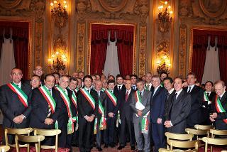 Il Presidente Giorgio Napolitano in occasione dell'incontro con una delegazione dell'Associazione Nazionale Comuni Italiani