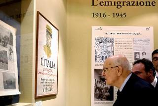 Il Presidente della Repubblica, Giorgio Napolitano, al Vittoriano inaugura il Museo Nazionale dell'Emigrazione italiana