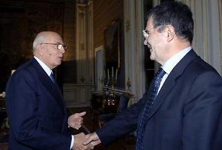Il Presidente Giorgio Napolitano con il Presidente del Consiglio Romano Prodi.